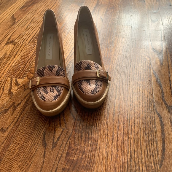 STELLA McCartney Women's‎ shoes Heels Brown Euro Size 38 US 8 Waffle/Sand Buckle - Picture 1 of 10